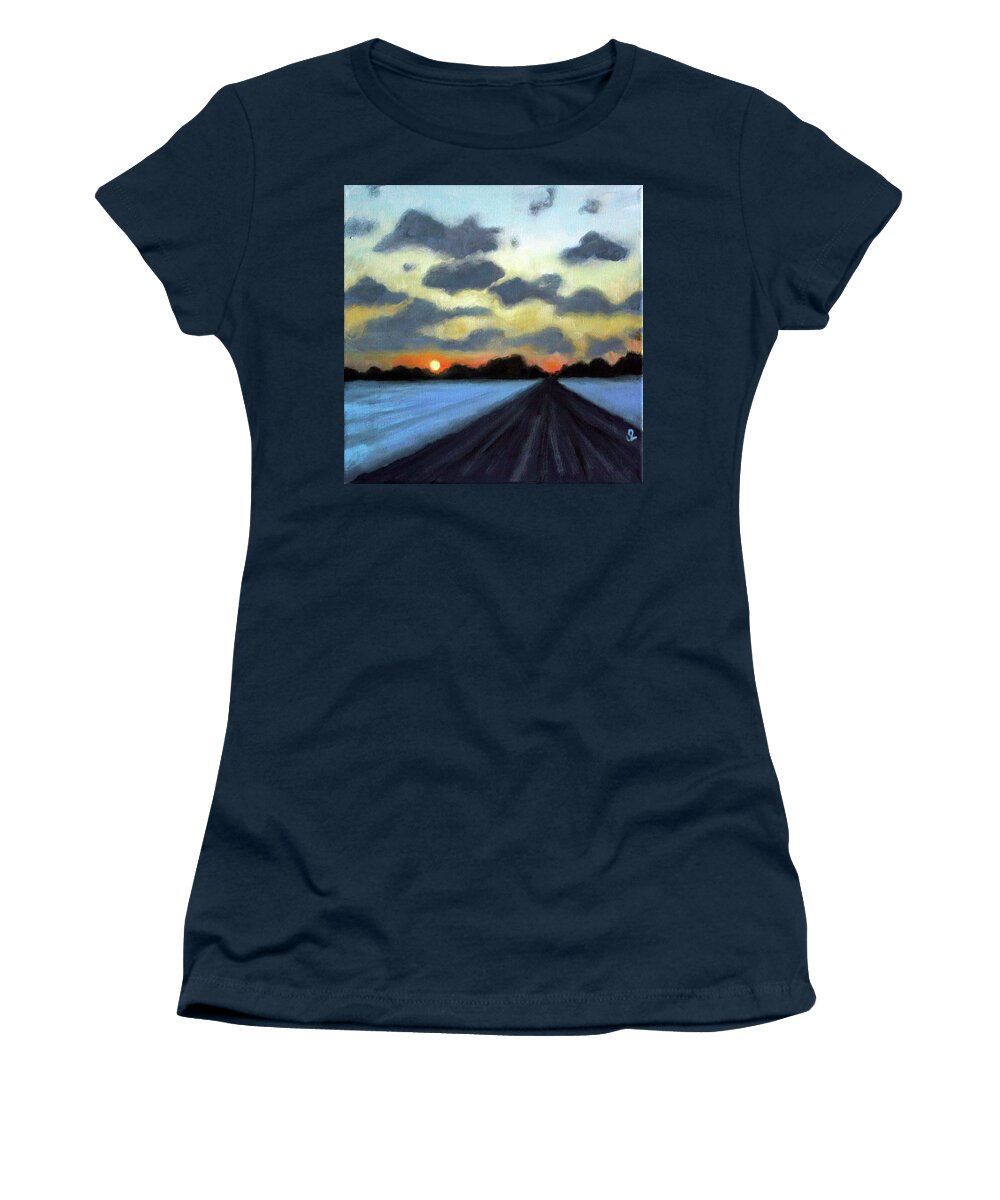 Landscape Women's T-Shirt featuring the painting Niagara Sky #3 by Sarah Lynch