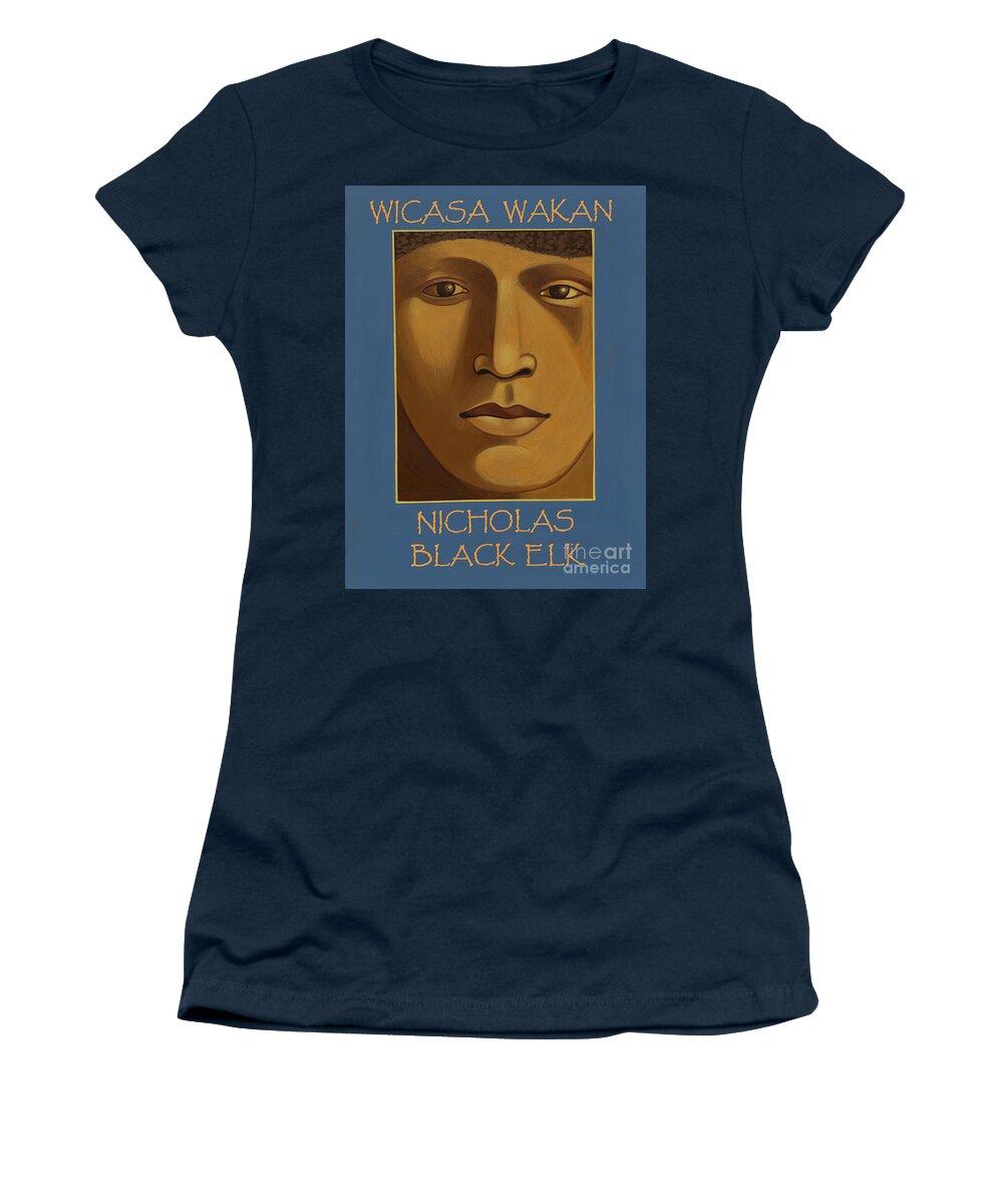 Nicholas Black Elk Wicasa Wakan Women's T-Shirt featuring the painting Nicholas Black Elk-Wicasa Wakan by William Hart McNichols