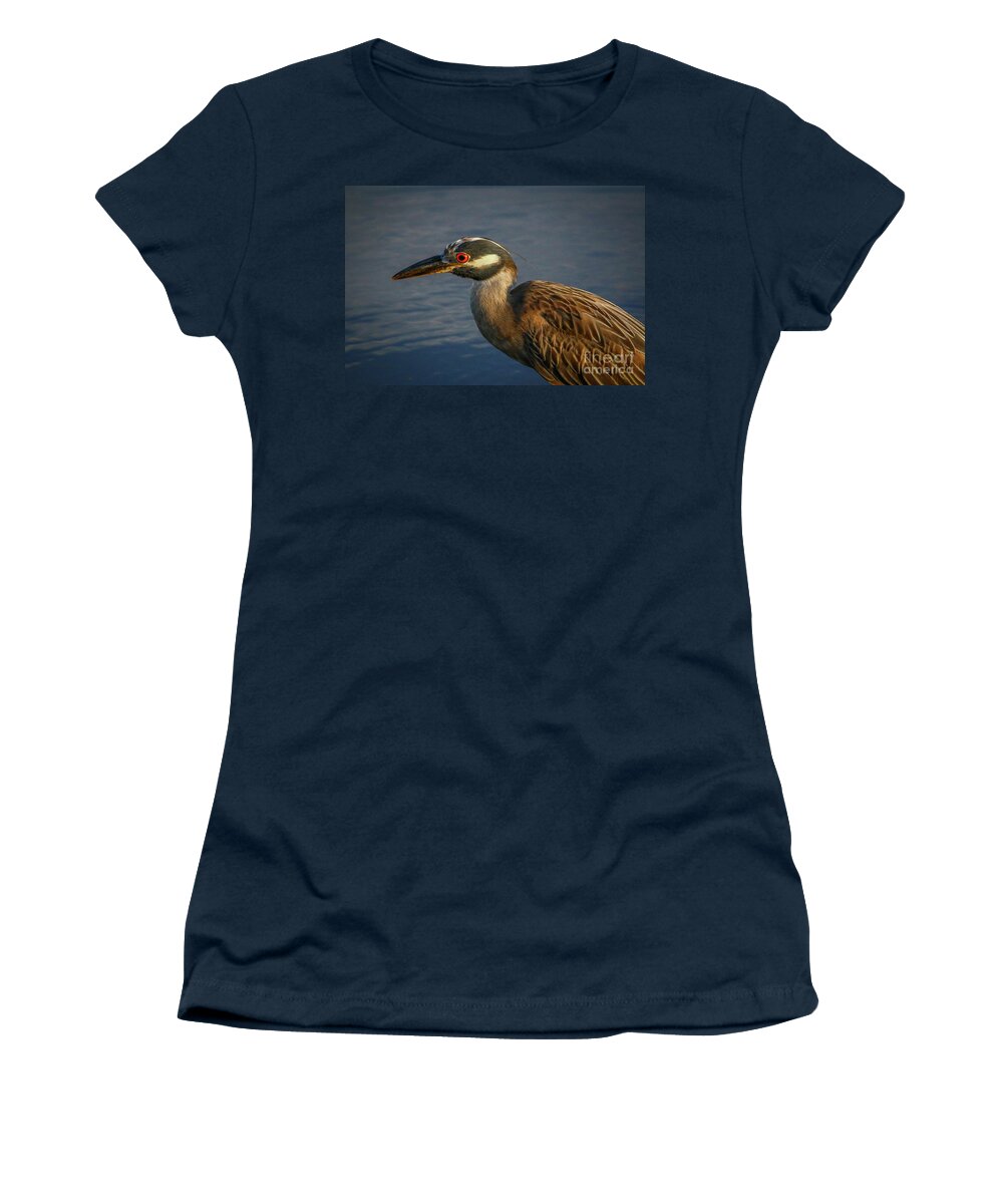 Heron Women's T-Shirt featuring the photograph Night Heron Portrait by Tom Claud