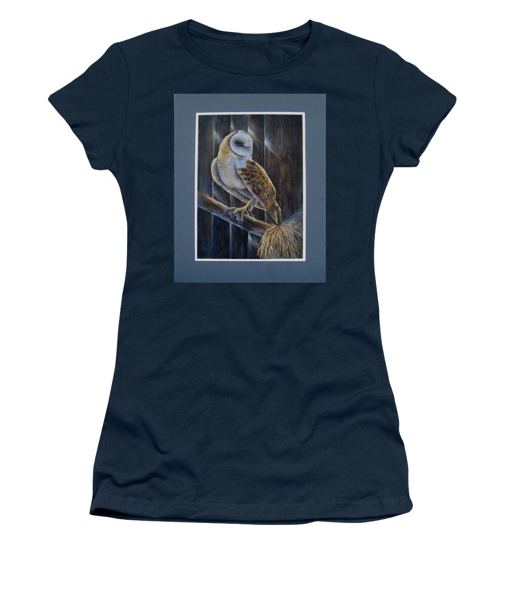 Bird Women's T-Shirt featuring the painting Night Time Snack by Mary McCullah