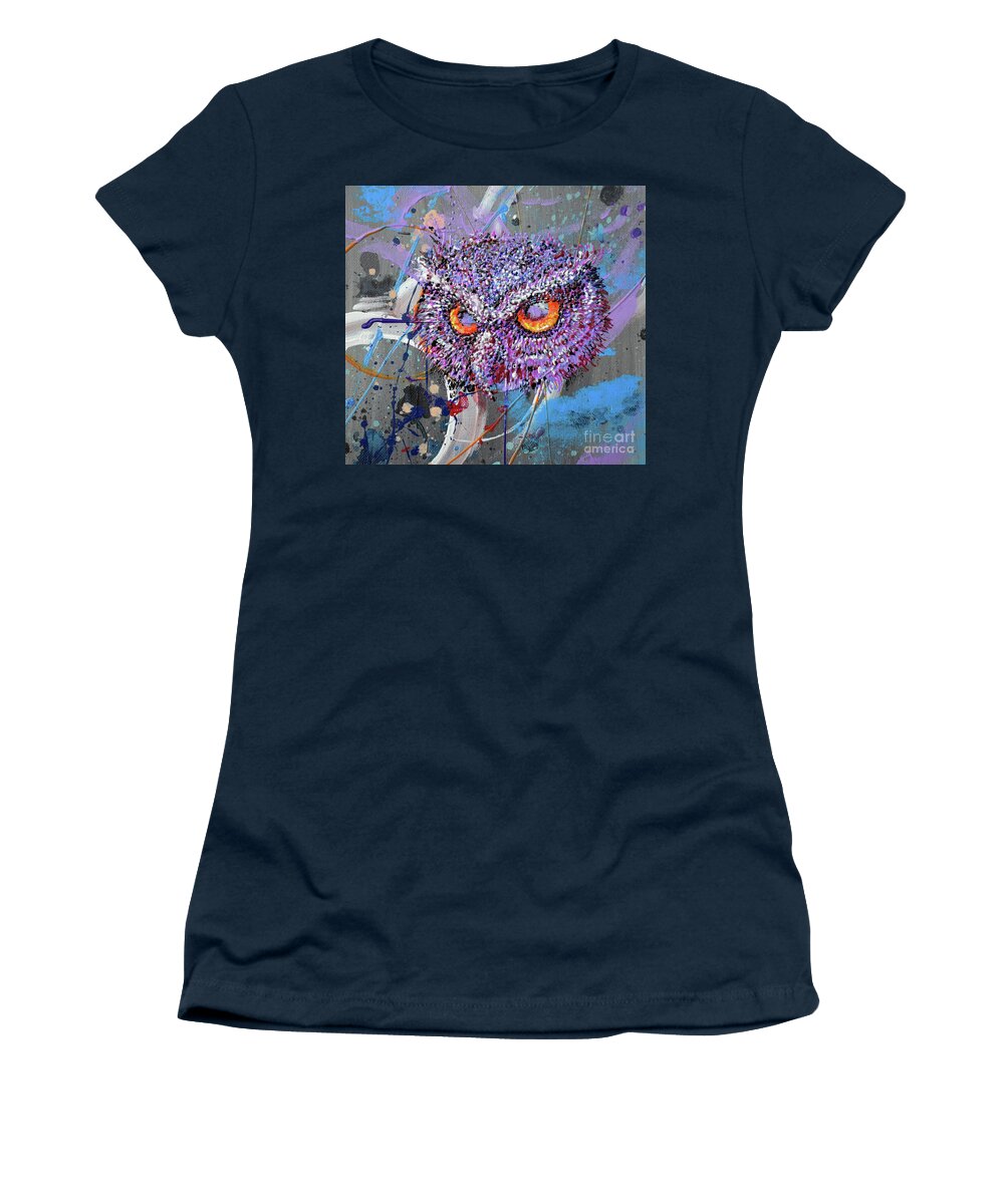 Night Vision Women's T-Shirt featuring the painting Night Vision by Cheryle Gannaway