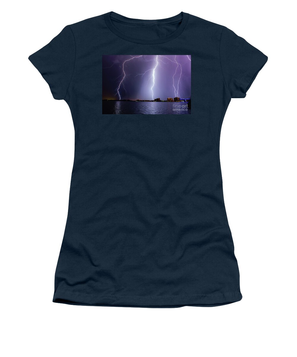 Lightning Women's T-Shirt featuring the photograph North Key by Quinn Sedam
