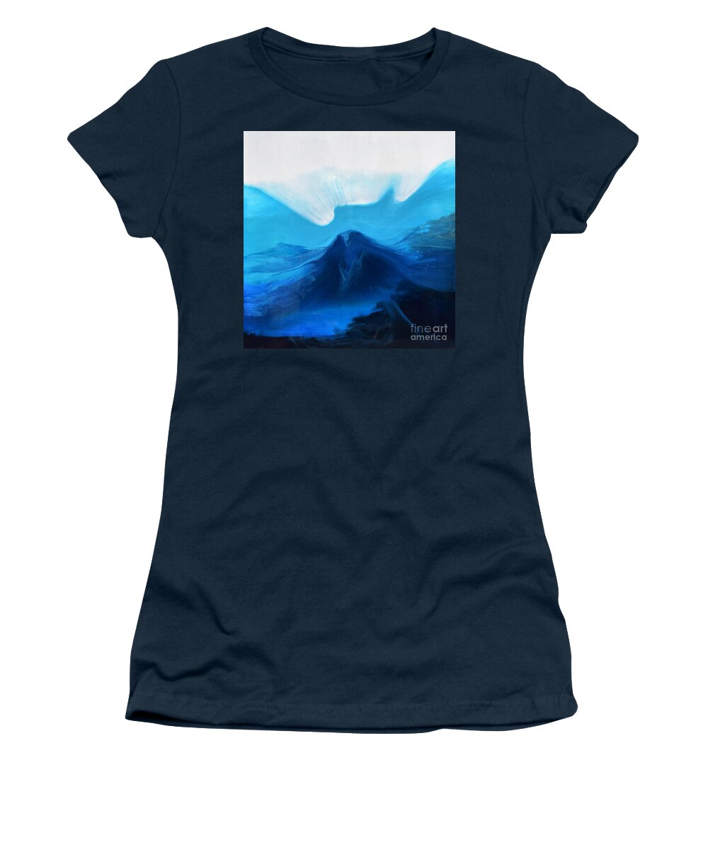 Ocean Women's T-Shirt featuring the painting Ocean Wave by Monika Shepherdson