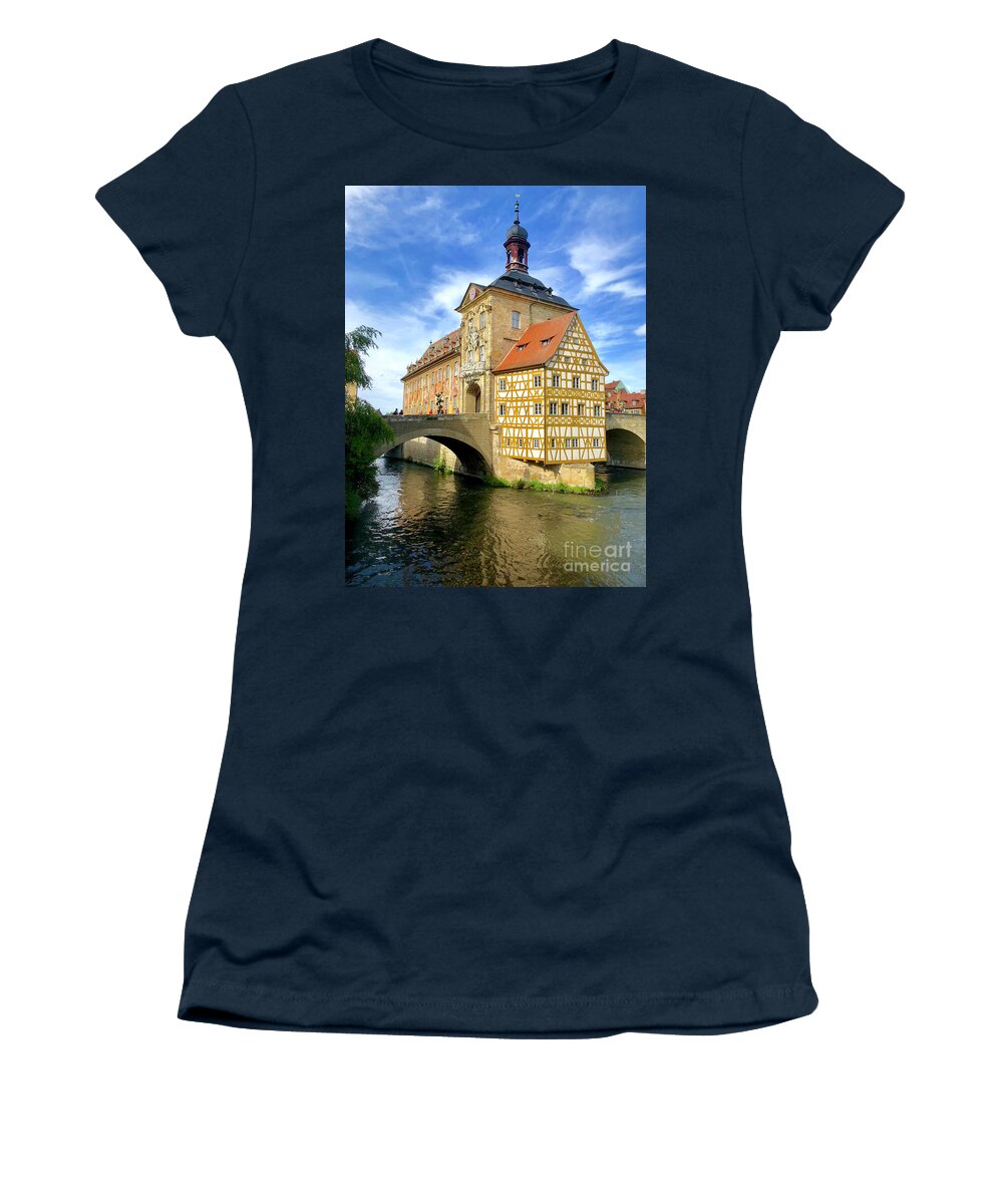 Germany Women's T-Shirt featuring the photograph Old World Town of Bamberg in Bavarian Germany. by Gunther Allen
