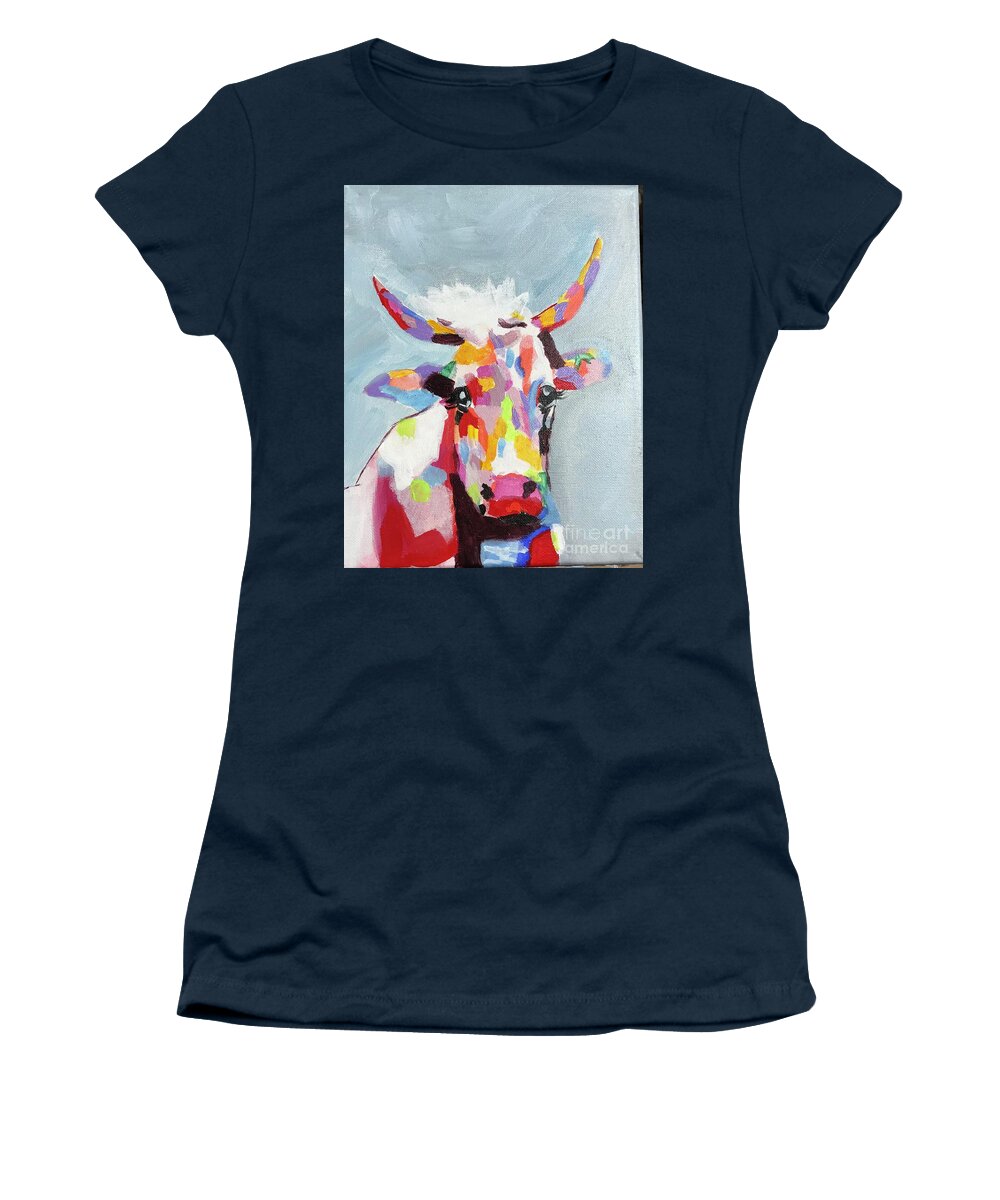Original Art Work Women's T-Shirt featuring the painting One Very Colorful Dude by Theresa Honeycheck