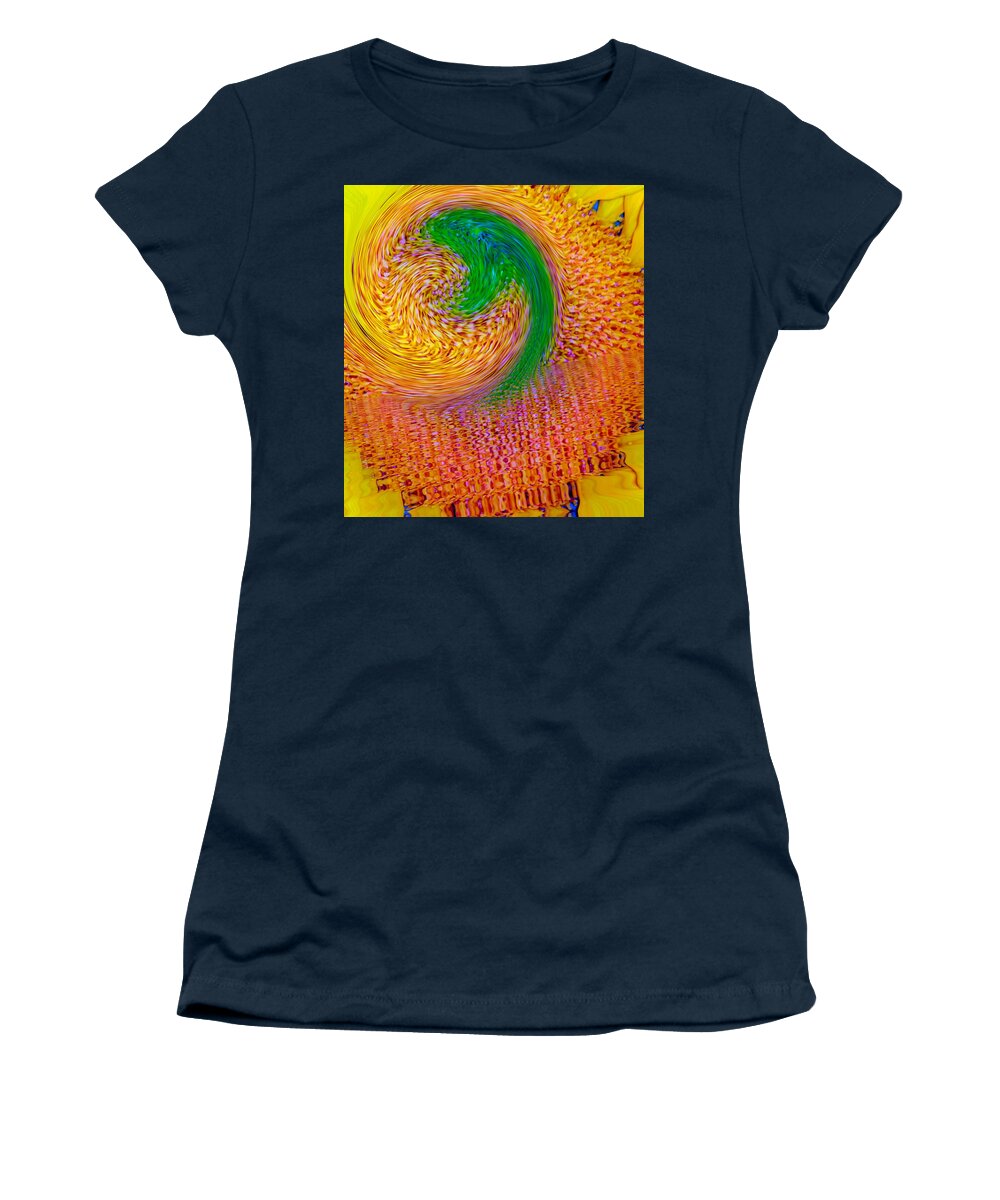Orange Hurricane Women's T-Shirt featuring the digital art Orange hurricane, storm, gold, ratio by Scott S Baker