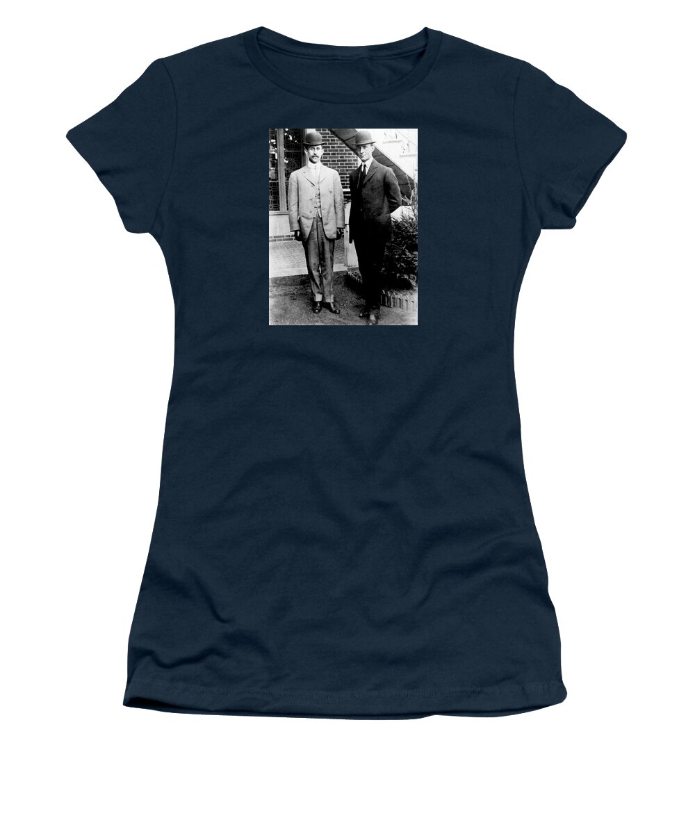 Wright Brothers Women's T-Shirt featuring the photograph Orville and Wilbur Wright - 1909 by War Is Hell Store