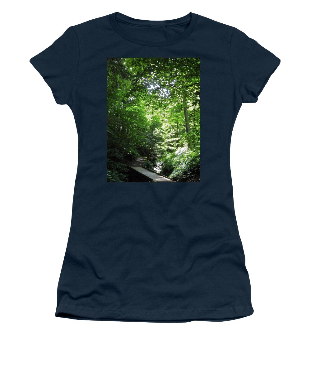 Green Women's T-Shirt featuring the photograph Oxygen Trail by Kathy Chism