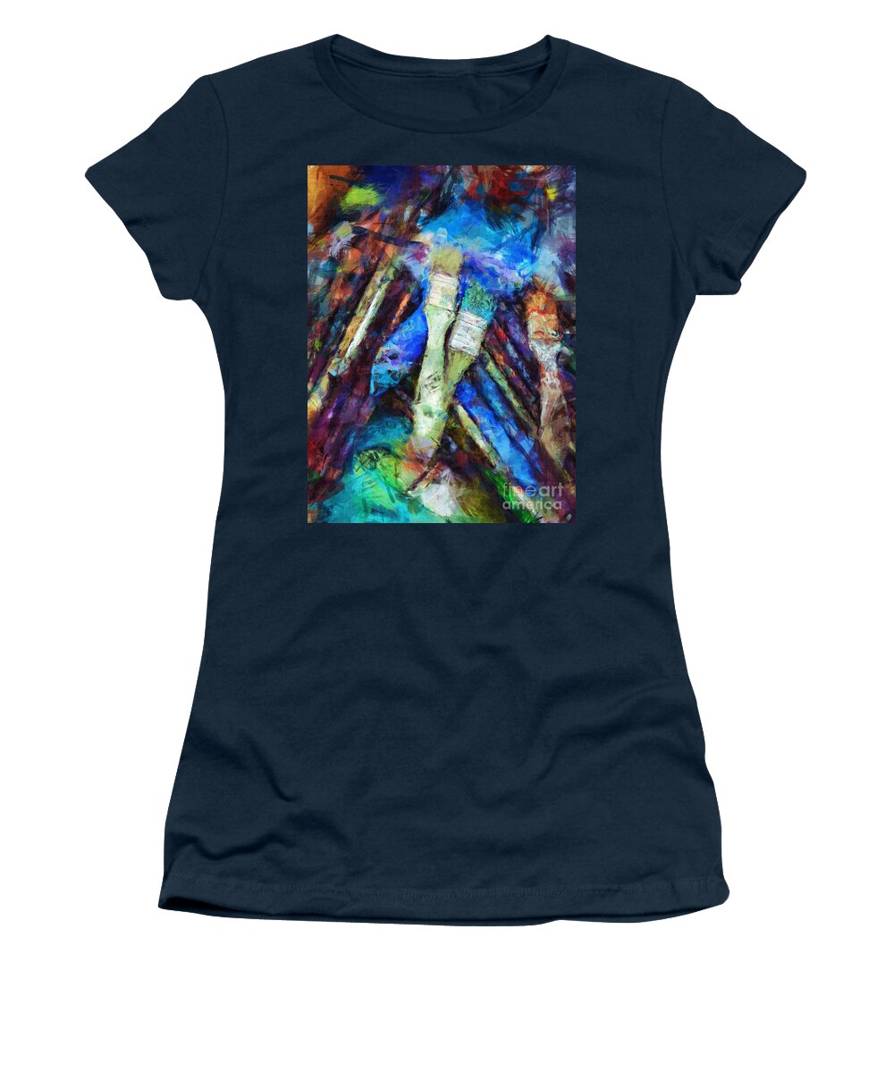 Painting Women's T-Shirt featuring the digital art Paint Brushes by Phil Perkins