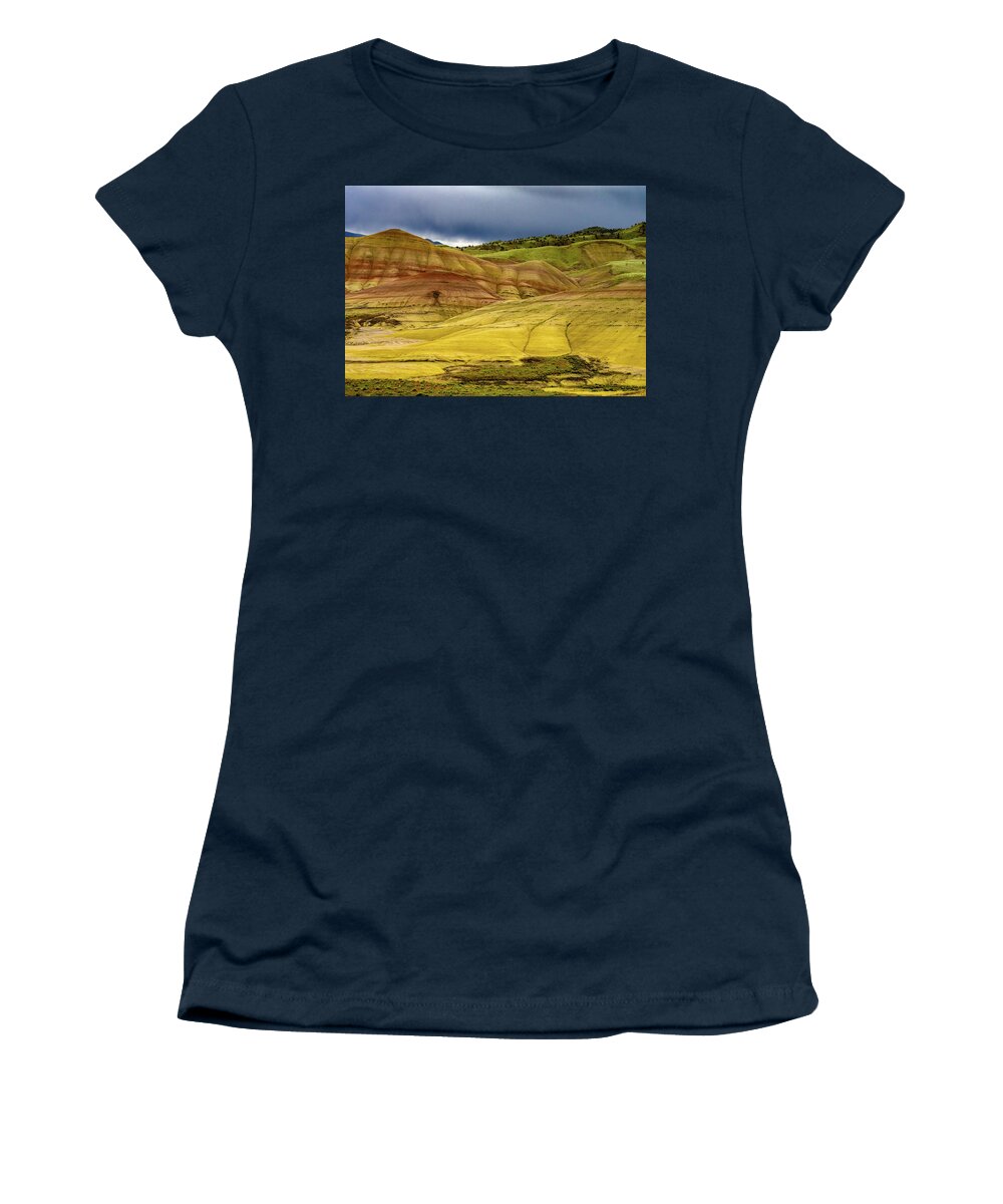 Jean Noren Women's T-Shirt featuring the photograph Painted Hills Vista by Jean Noren