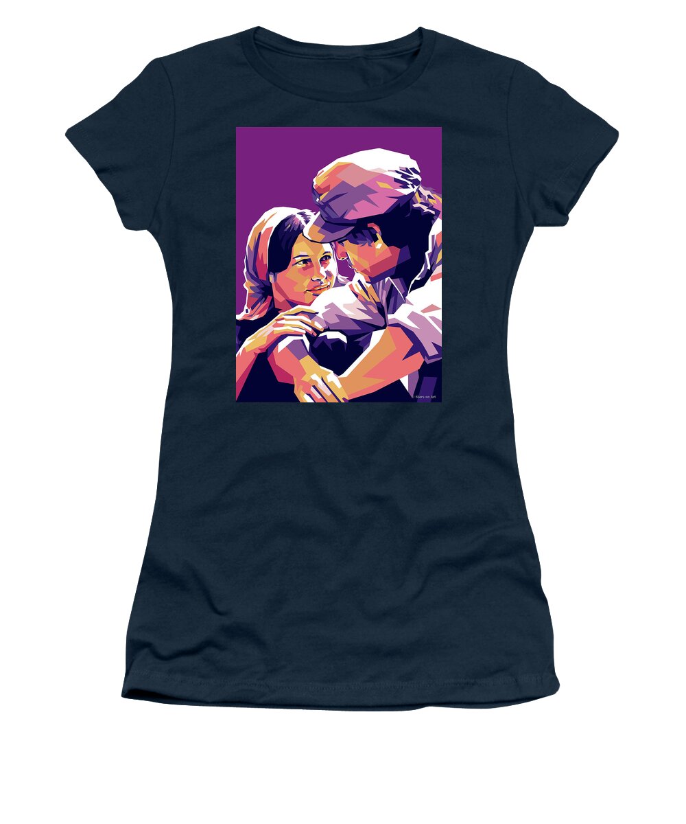 Paul Women's T-Shirt featuring the digital art Paul Michael Glaser and Michele Marsh by Movie World Posters
