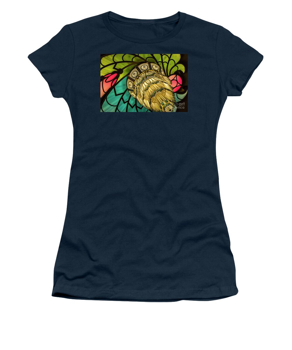 Chandelier Women's T-Shirt featuring the photograph The Colours of a Peacock by Lenore Locken