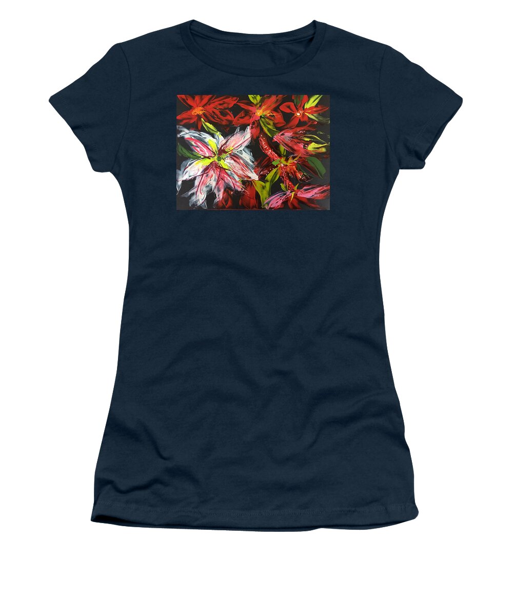 Abstract Women's T-Shirt featuring the painting Peppermint Patty by Bonny Butler