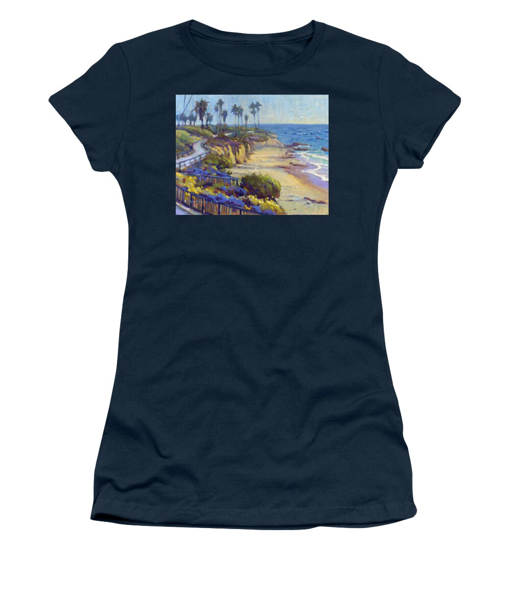 Picnic Women's T-Shirt featuring the painting Picnic Beach by Konnie Kim