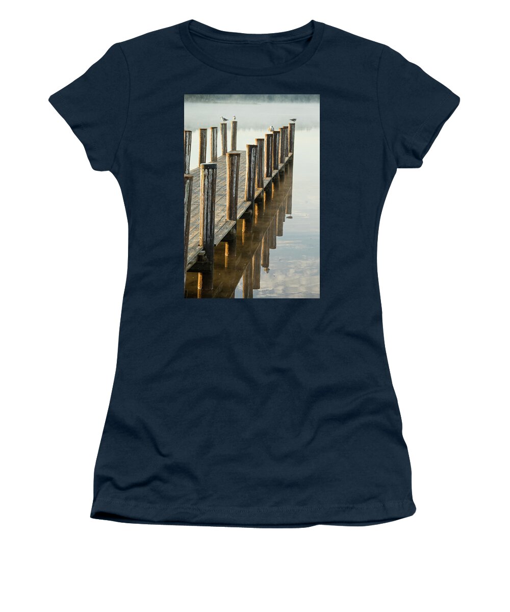 Chesapeake Bay Women's T-Shirt featuring the photograph Pier by Minnie Gallman