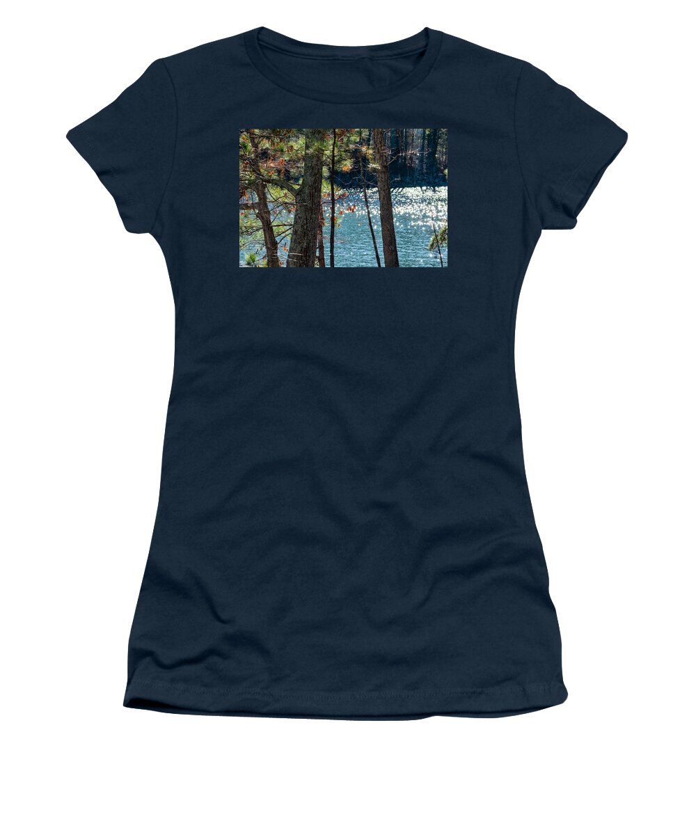Pine Trees Women's T-Shirt featuring the photograph Pines and Diamonds by Mary Ann Artz