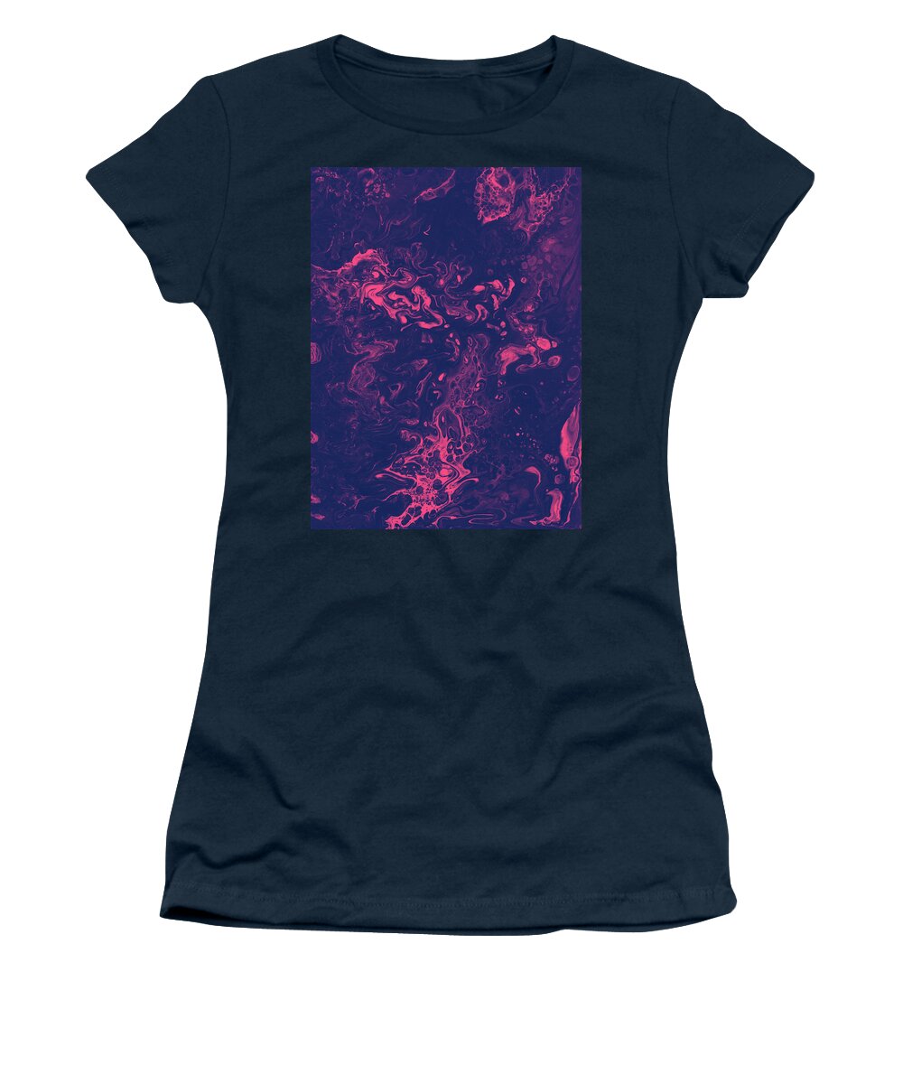 Fluid Women's T-Shirt featuring the painting Pink and Purple Tendrils by Jennifer Walsh
