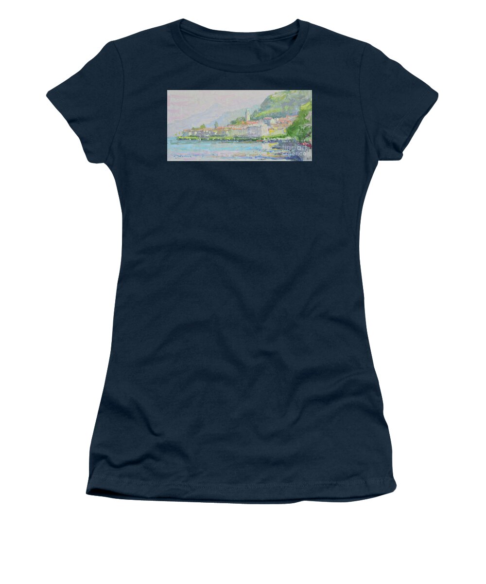 Fresia Women's T-Shirt featuring the painting Pink October Haze by Jerry Fresia