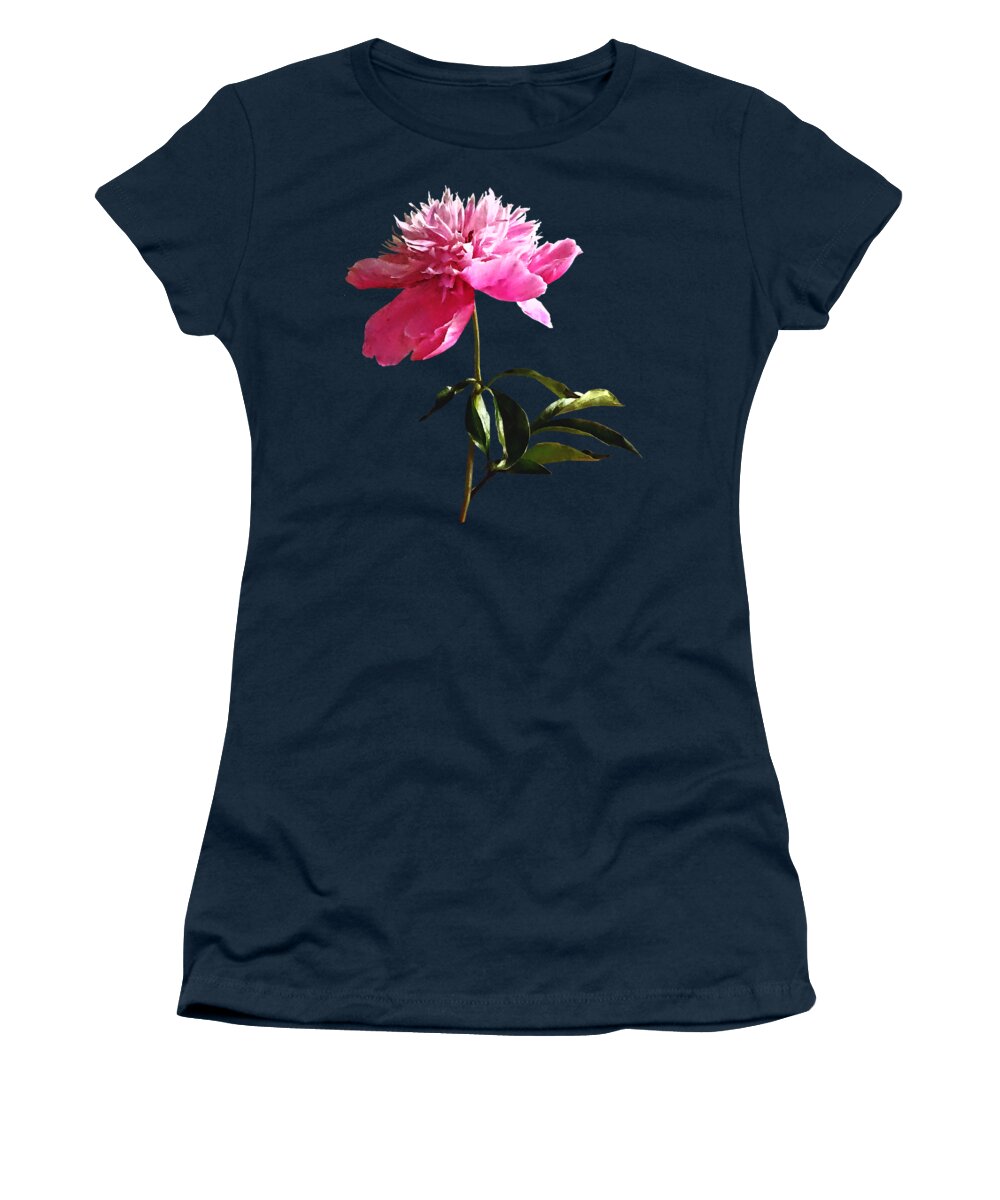 Peony Women's T-Shirt featuring the photograph Pink Peony Profile by Susan Savad