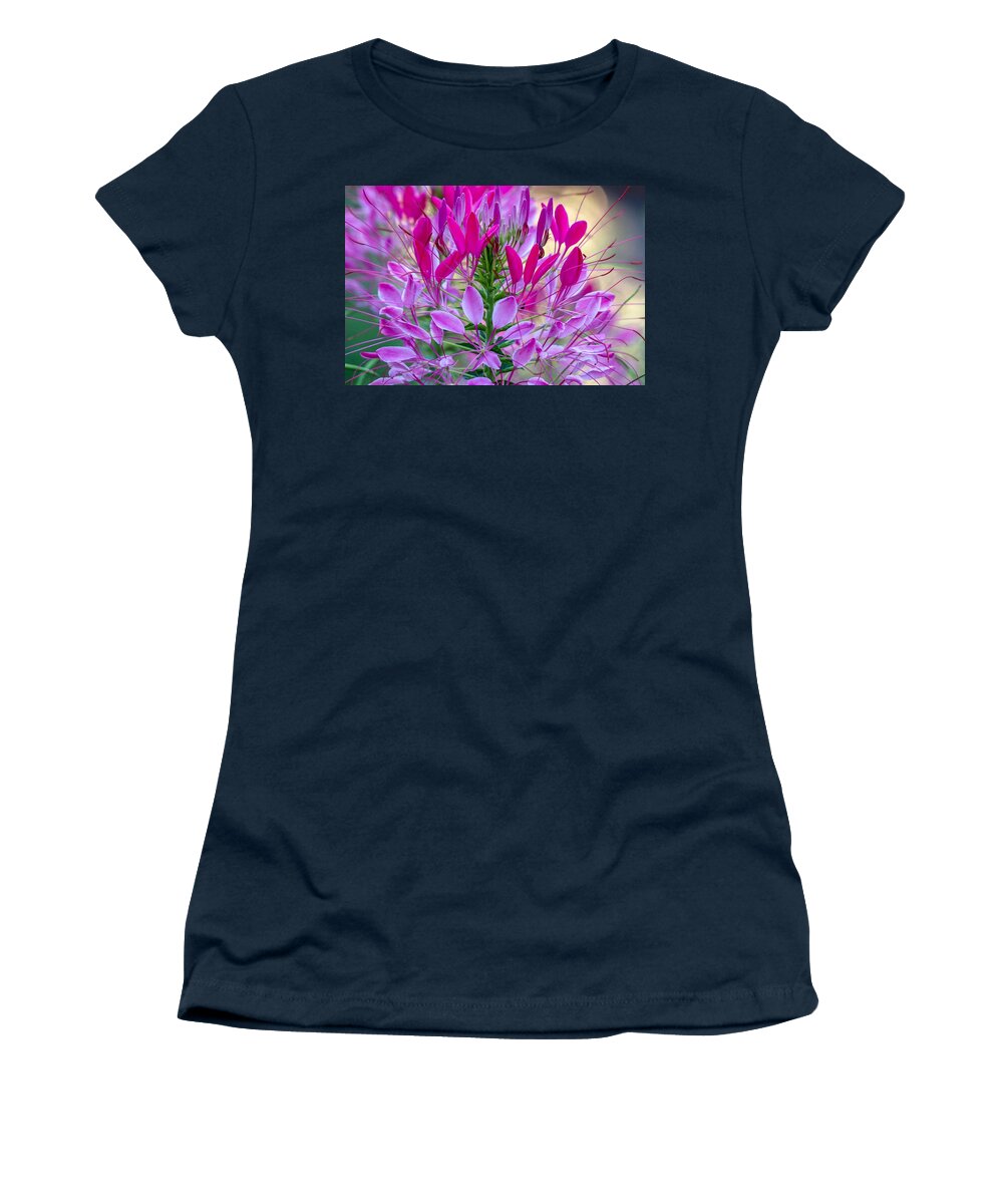Floral Women's T-Shirt featuring the photograph Pink Queen Flower by Susan Rydberg
