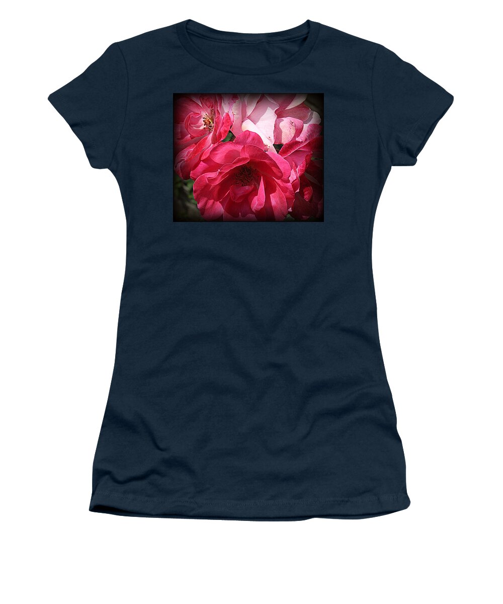 Nature Women's T-Shirt featuring the photograph Pink Roses for Valentine's by Dora Sofia Caputo