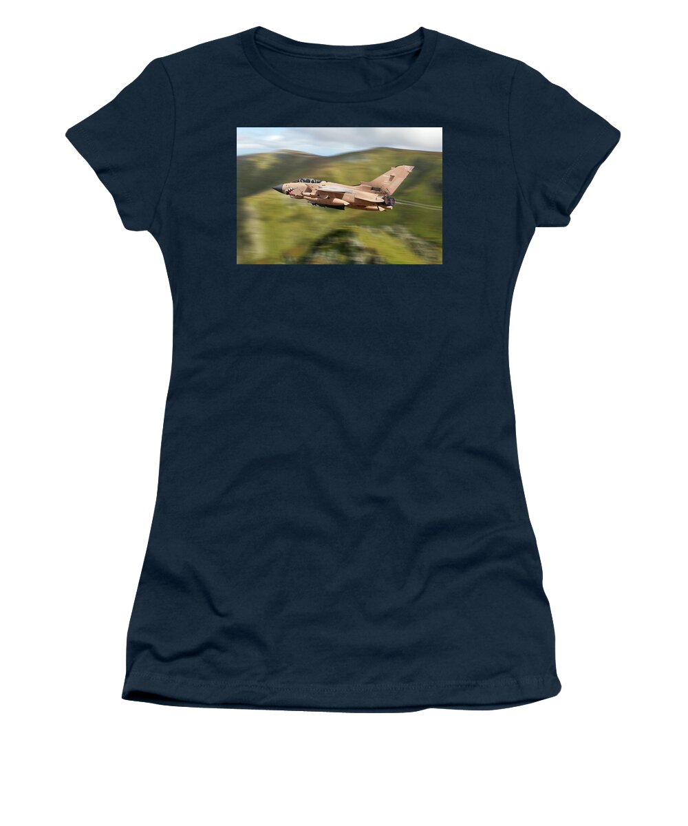 Tornado Women's T-Shirt featuring the digital art Pinky Thunders Through by Airpower Art