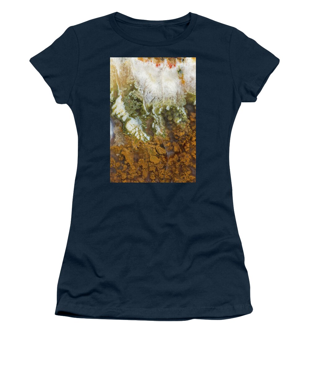 Abstract Women's T-Shirt featuring the photograph Plume Agate, Close by Mark Windom