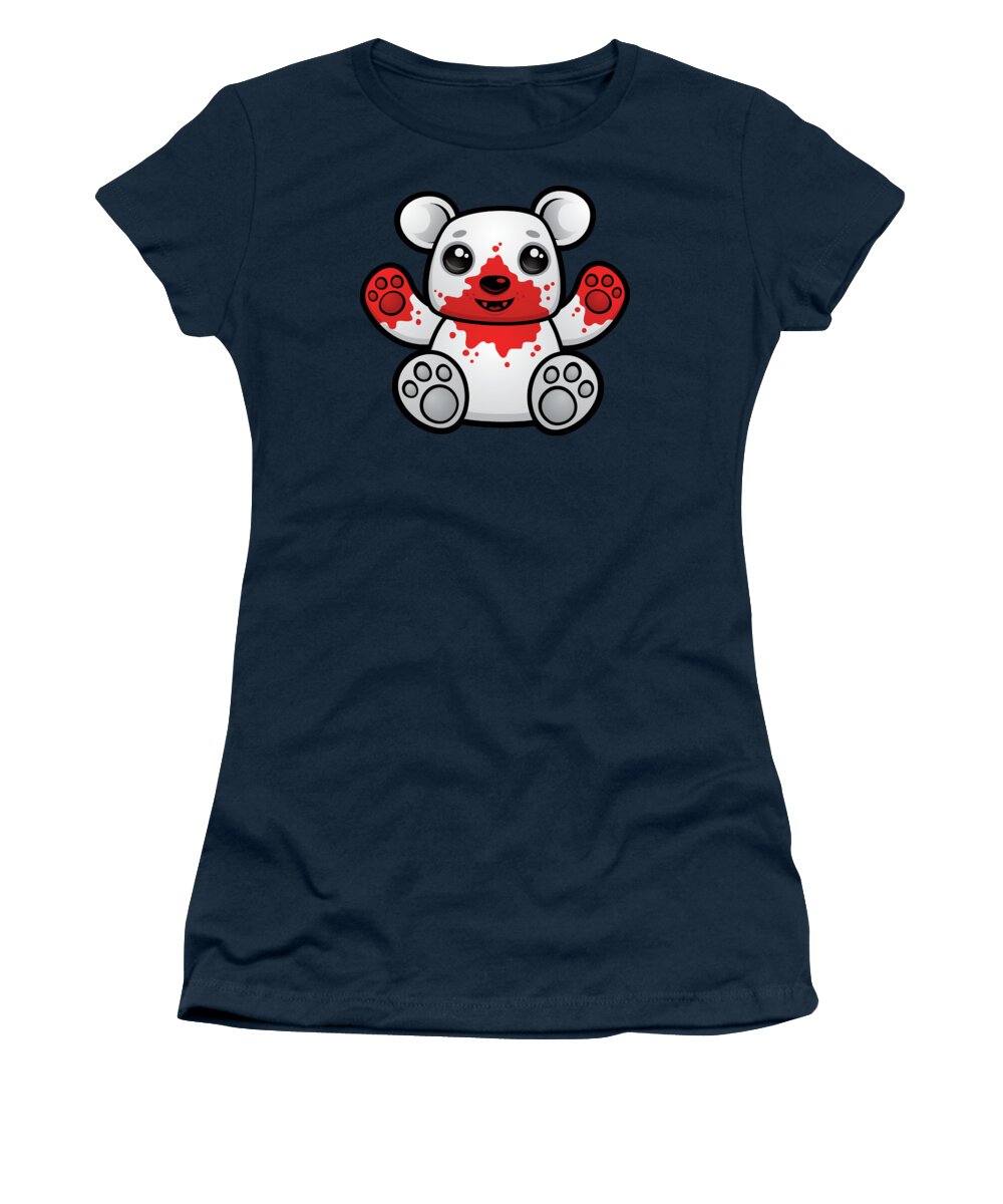Polar Bear Women's T-Shirt featuring the digital art Polar Bear Cub First Kill by John Schwegel