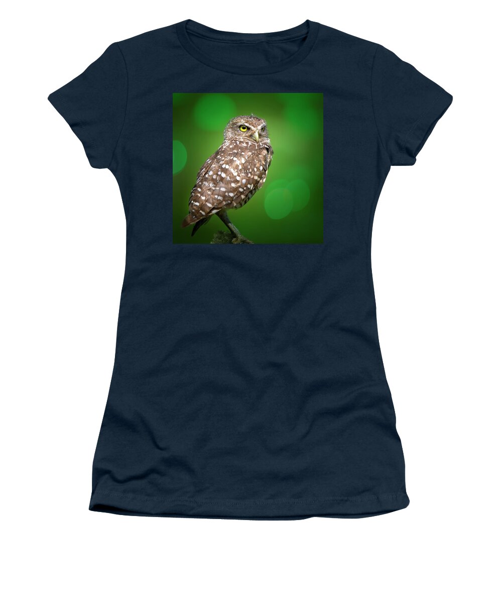 Owl Women's T-Shirt featuring the photograph Portrait of a Burrowing Owl by Mark Andrew Thomas