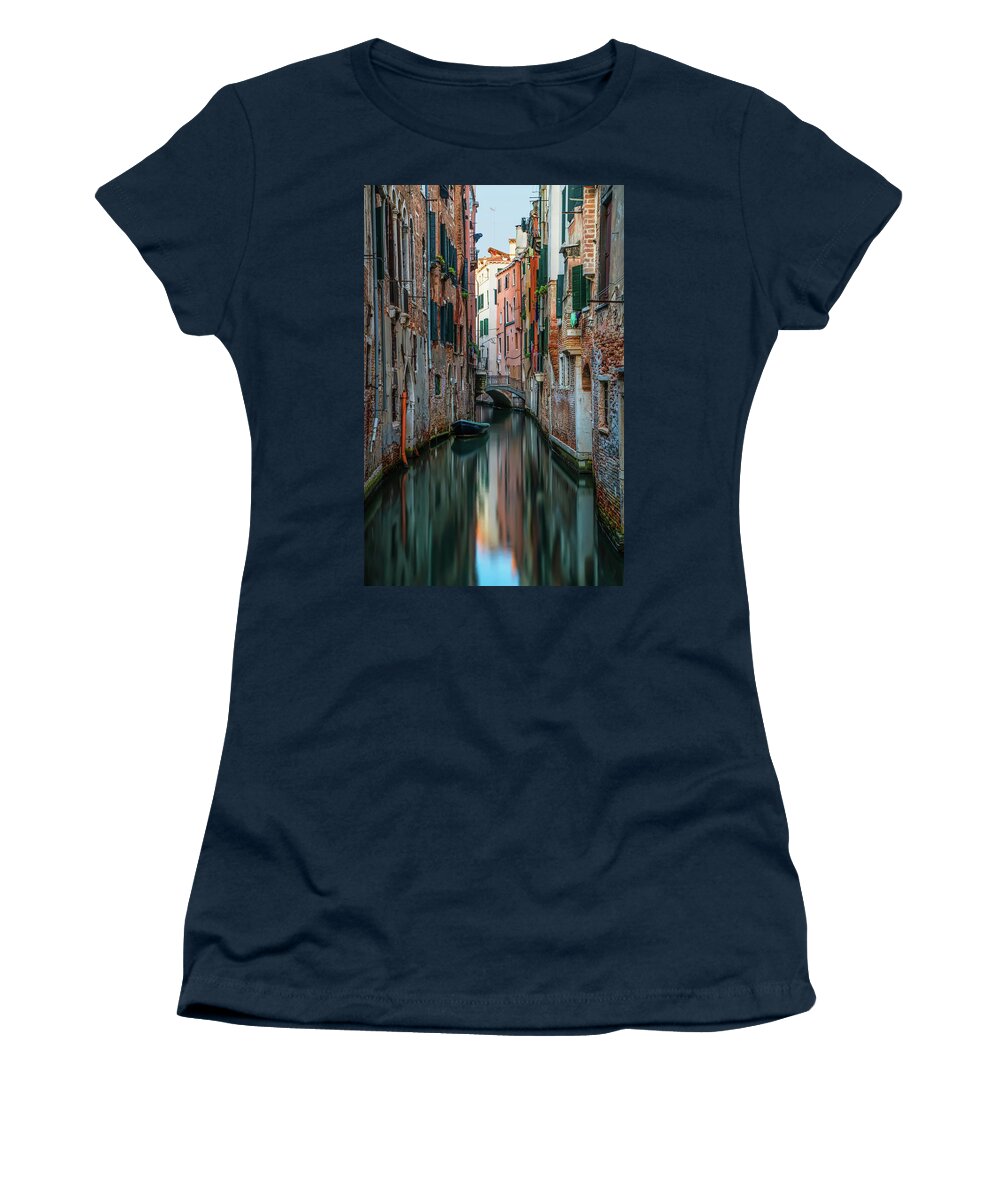 Venice Women's T-Shirt featuring the photograph Postcard from Venice - canals by Jaroslaw Blaminsky