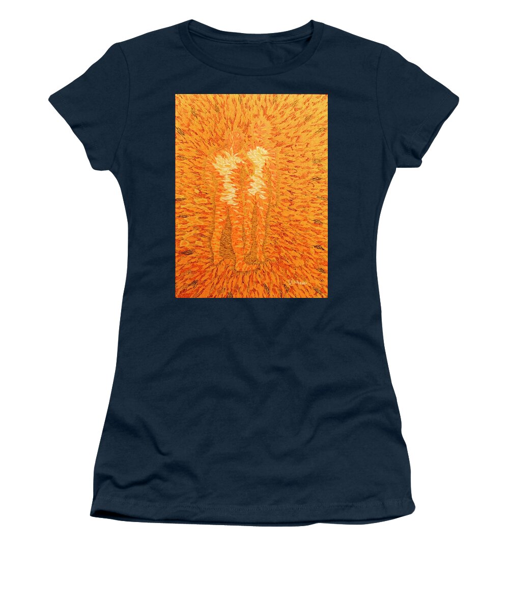 Fire Women's T-Shirt featuring the painting Power by DLWhitson