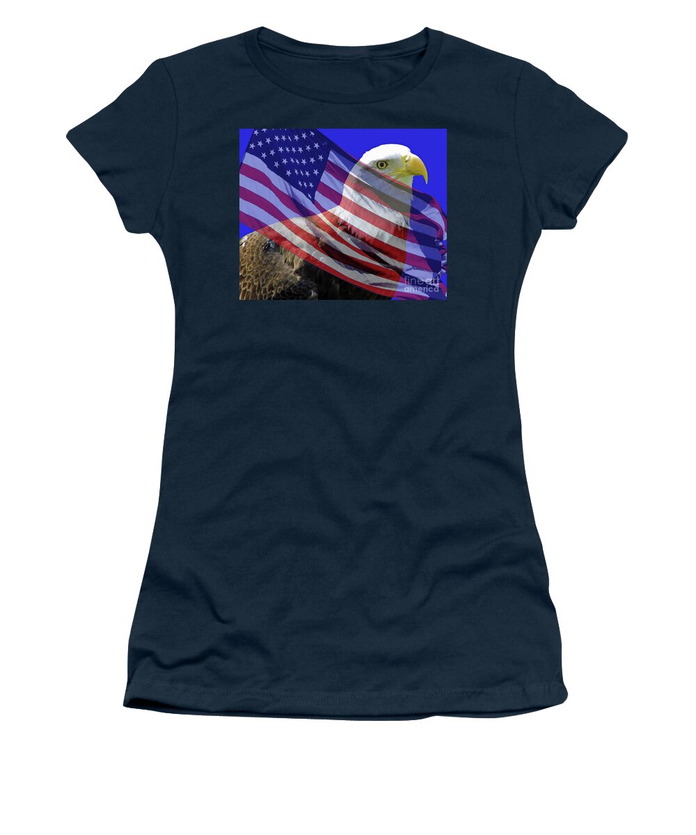 Eagle Women's T-Shirt featuring the photograph Proud American by D Hackett