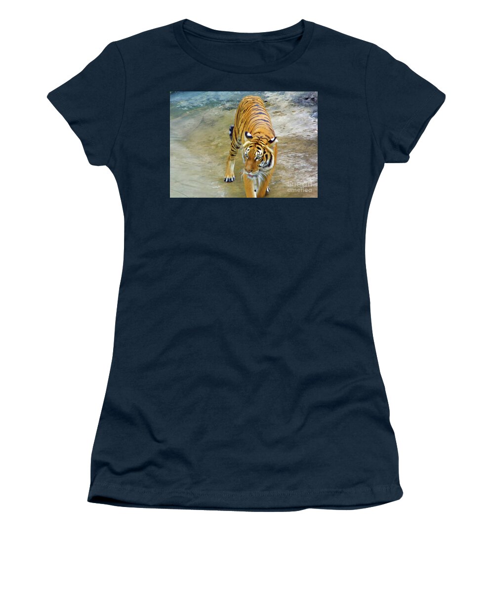 Tiger Women's T-Shirt featuring the photograph Prowling Tiger by D Hackett