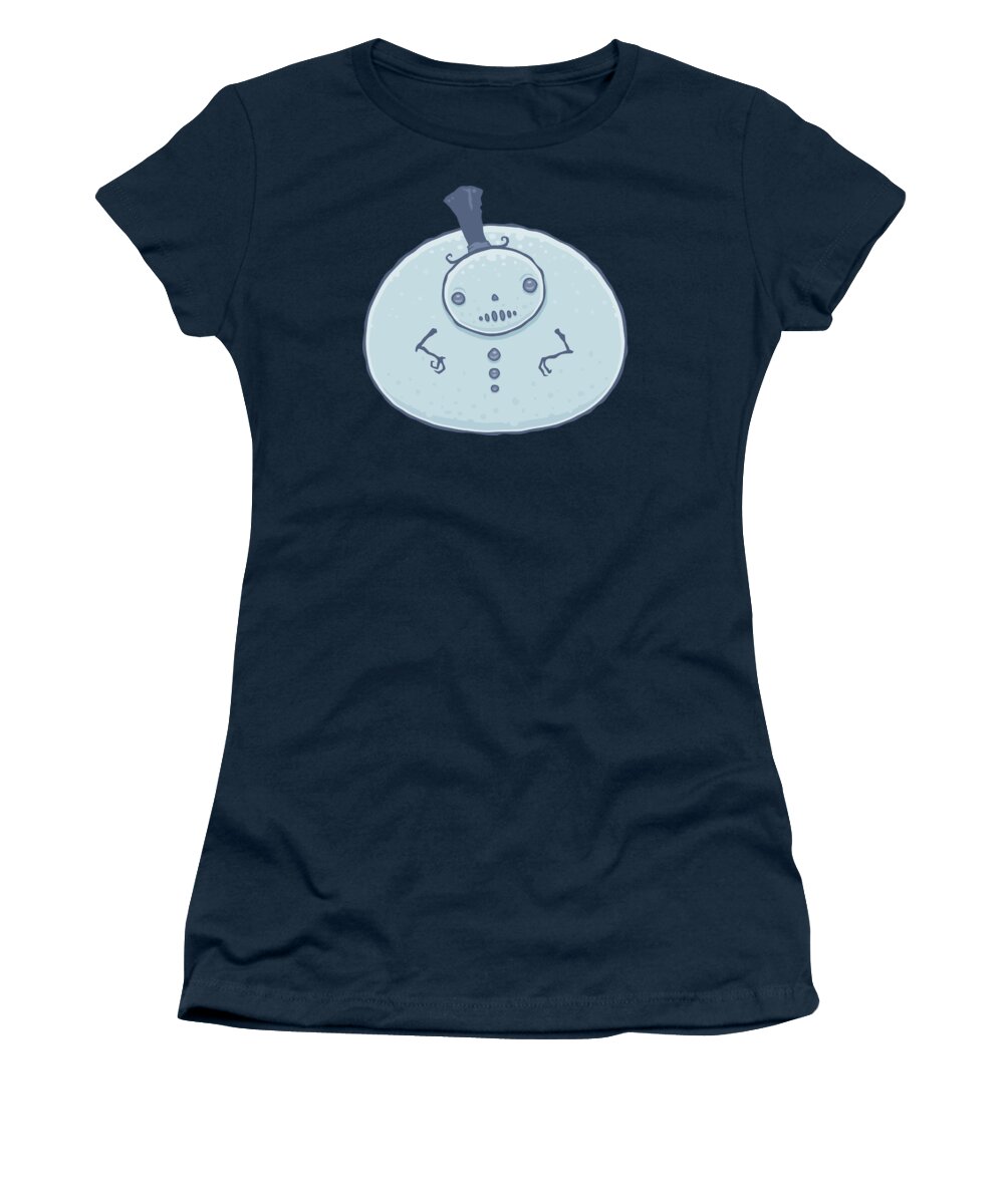 Snowman Women's T-Shirt featuring the digital art Pudgy Snowman by John Schwegel