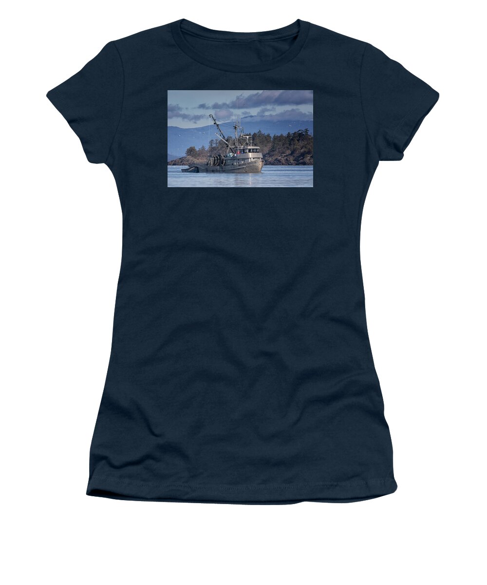 Qualicum Producer Women's T-Shirt featuring the photograph Qualicum Producer in NW Bay by Randy Hall