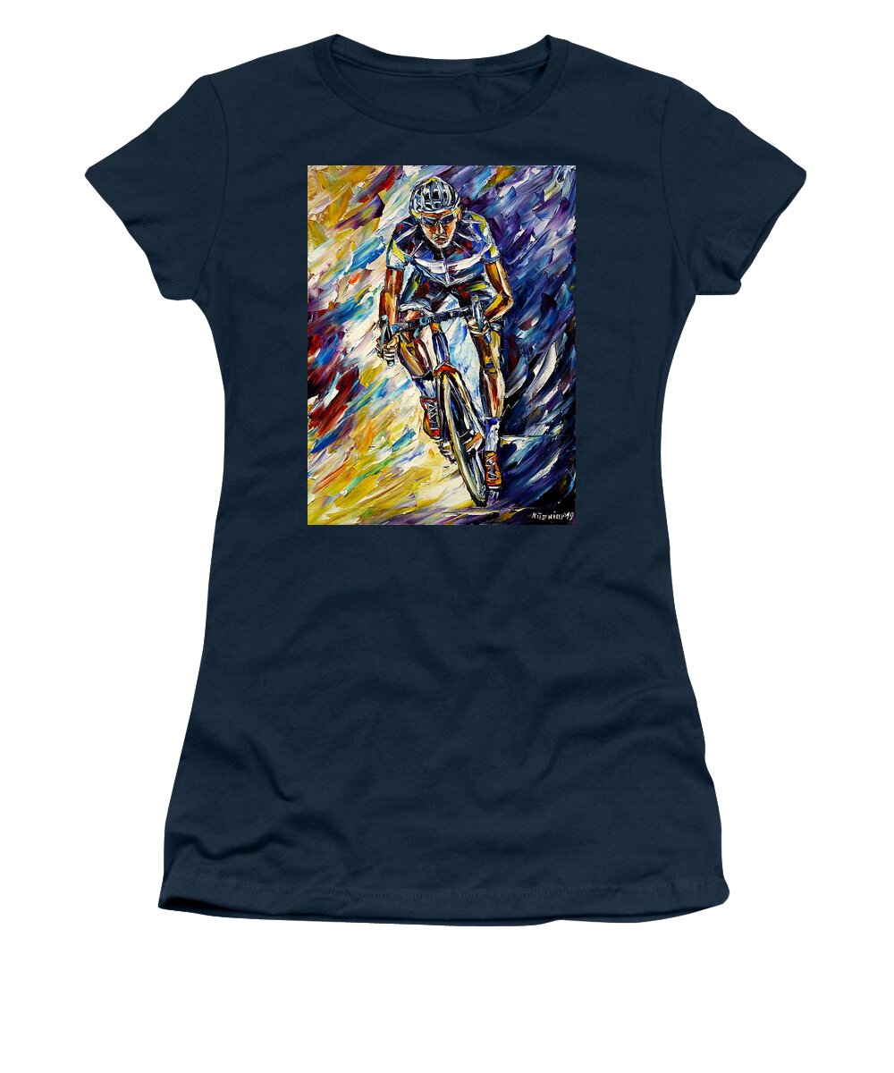 Racing Driving Women's T-Shirt featuring the painting Racing Driver by Mirek Kuzniar