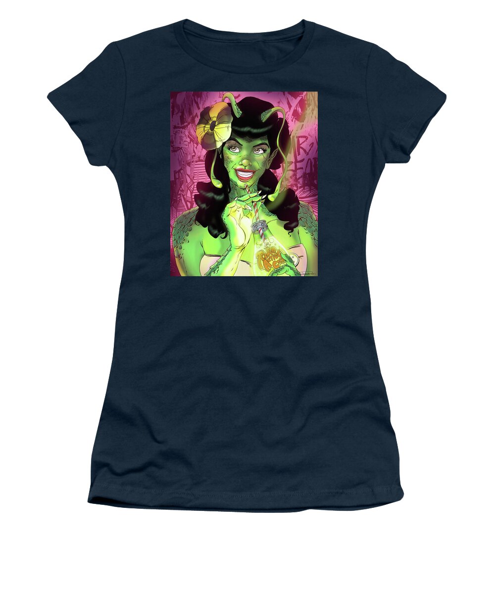 Illustration Women's T-Shirt featuring the digital art Radioactive Girl by Kynn Peterkin