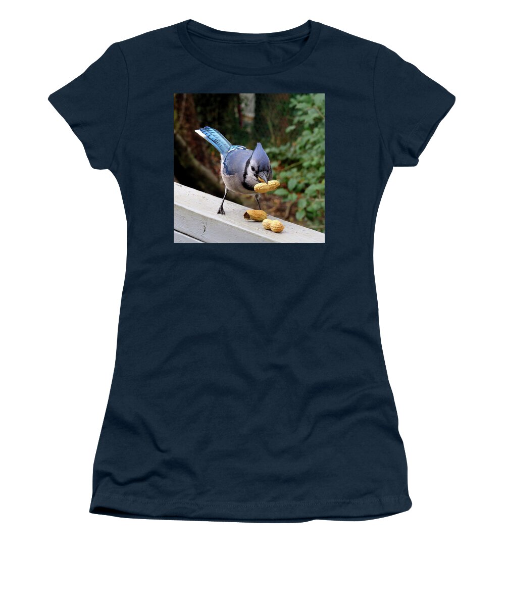 Blue Jay Women's T-Shirt featuring the photograph Relax... I Got This. by Linda Stern