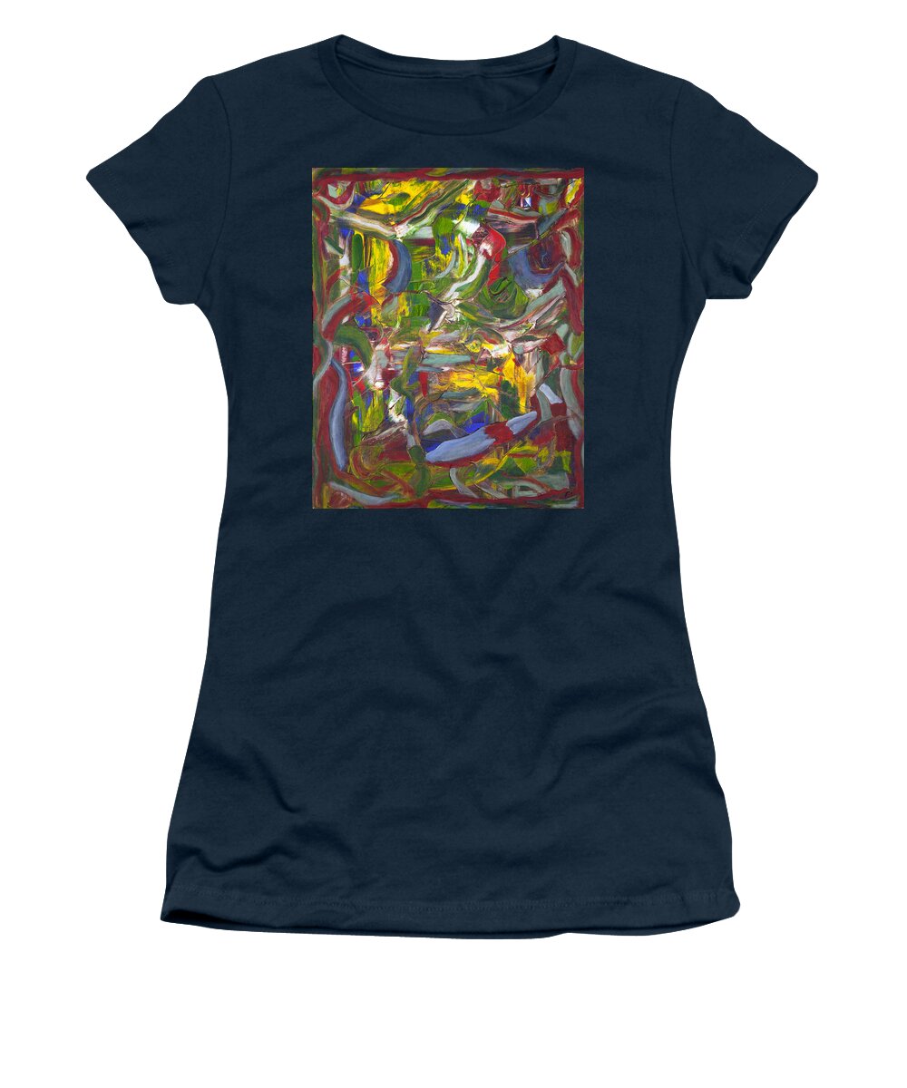 Rho 13 Women's T-Shirt featuring the painting Rho #13 Abstract by Sensory Art House