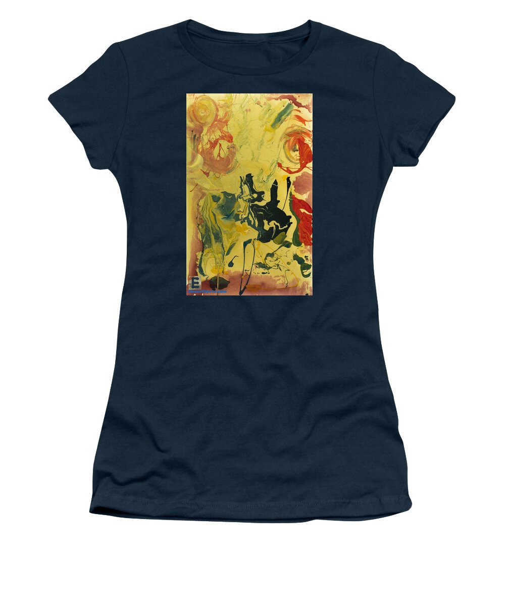 Marbling Women's T-Shirt featuring the painting Road Runner and the Lion by Eva Amsellem
