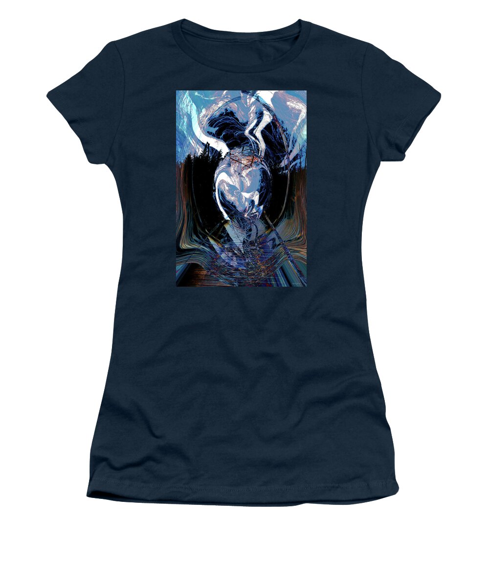 Road To Nowhere Women's T-Shirt featuring the digital art Road To Nowhere by Linda Sannuti