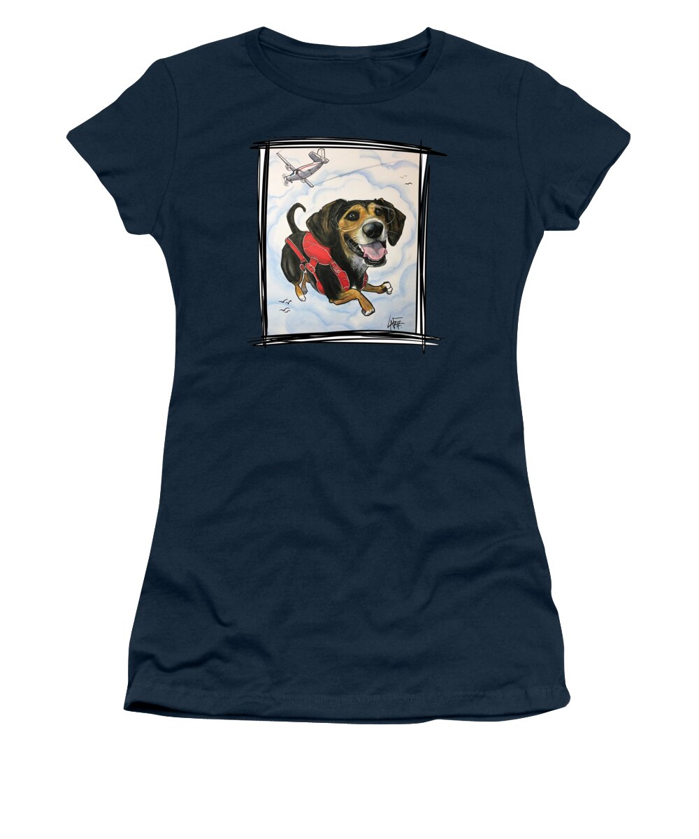 Rodriguez Women's T-Shirt featuring the drawing Rodriguez 4938 by Canine Caricatures By John LaFree