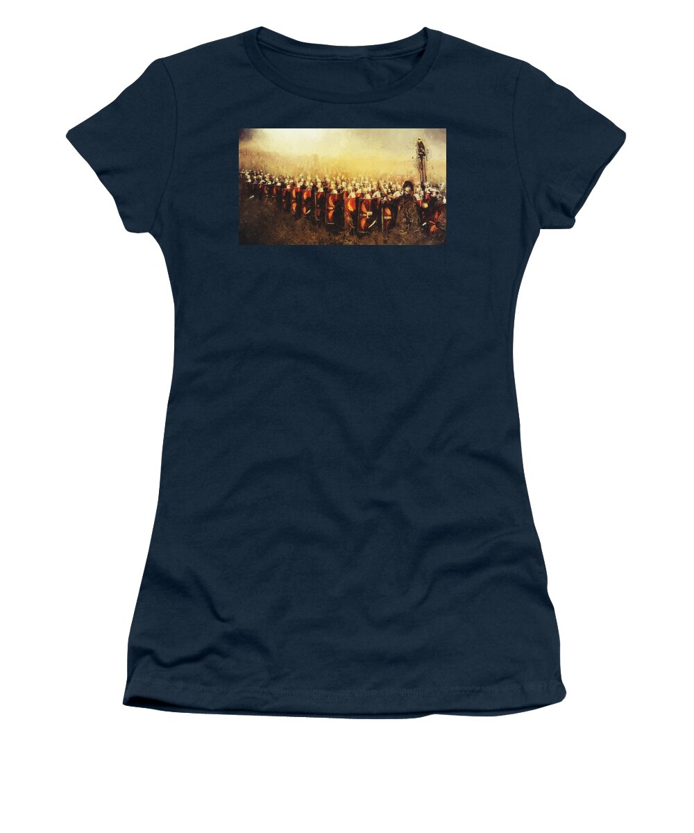 Roman Women's T-Shirt featuring the painting Roman Legion - 46 by AM FineArtPrints