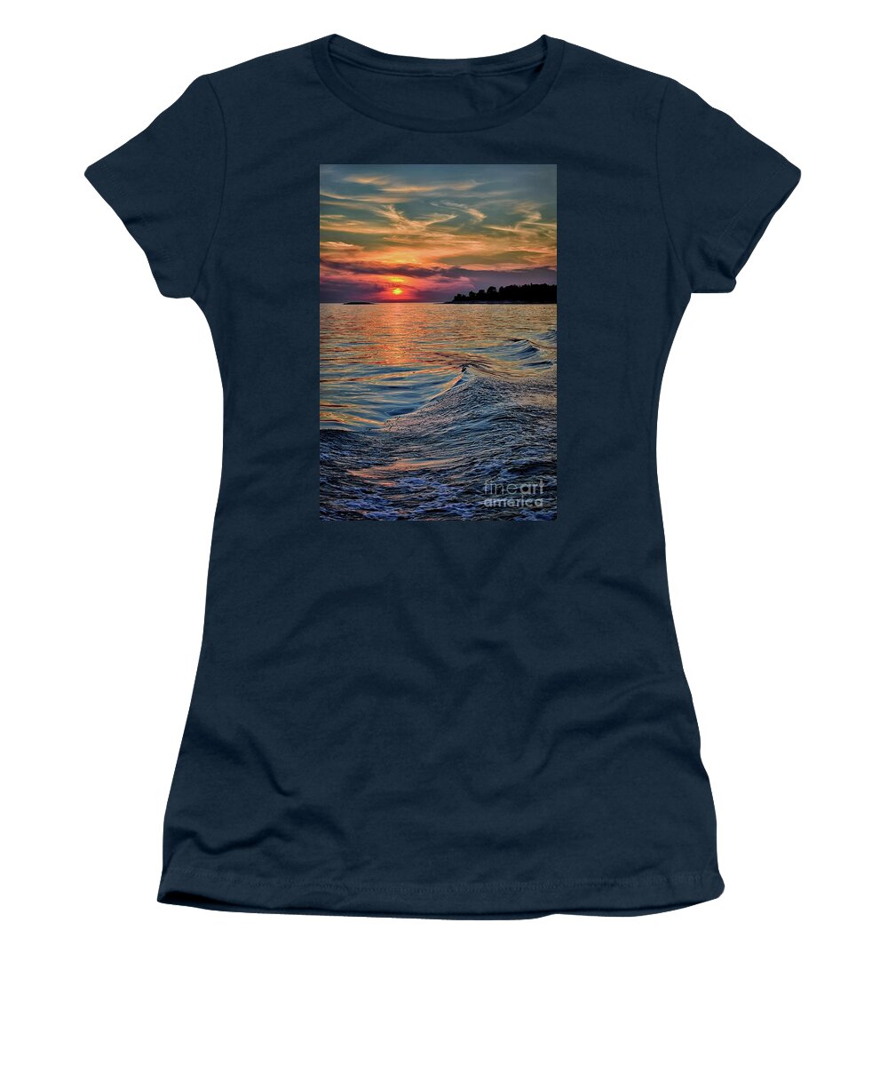 Top Artist Women's T-Shirt featuring the photograph Rovinj Sunset by Norman Gabitzsch