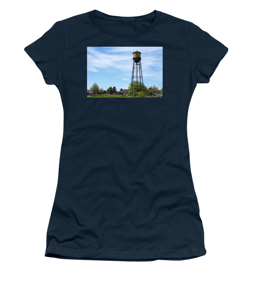Rusty Semiahmoo Water Tower Women's T-Shirt featuring the photograph Rusty Semiahmoo Water Tower by Tom Cochran