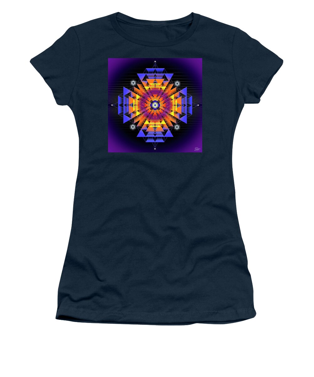 Endre Women's T-Shirt featuring the digital art Sacred Geometry 739 by Endre Balogh