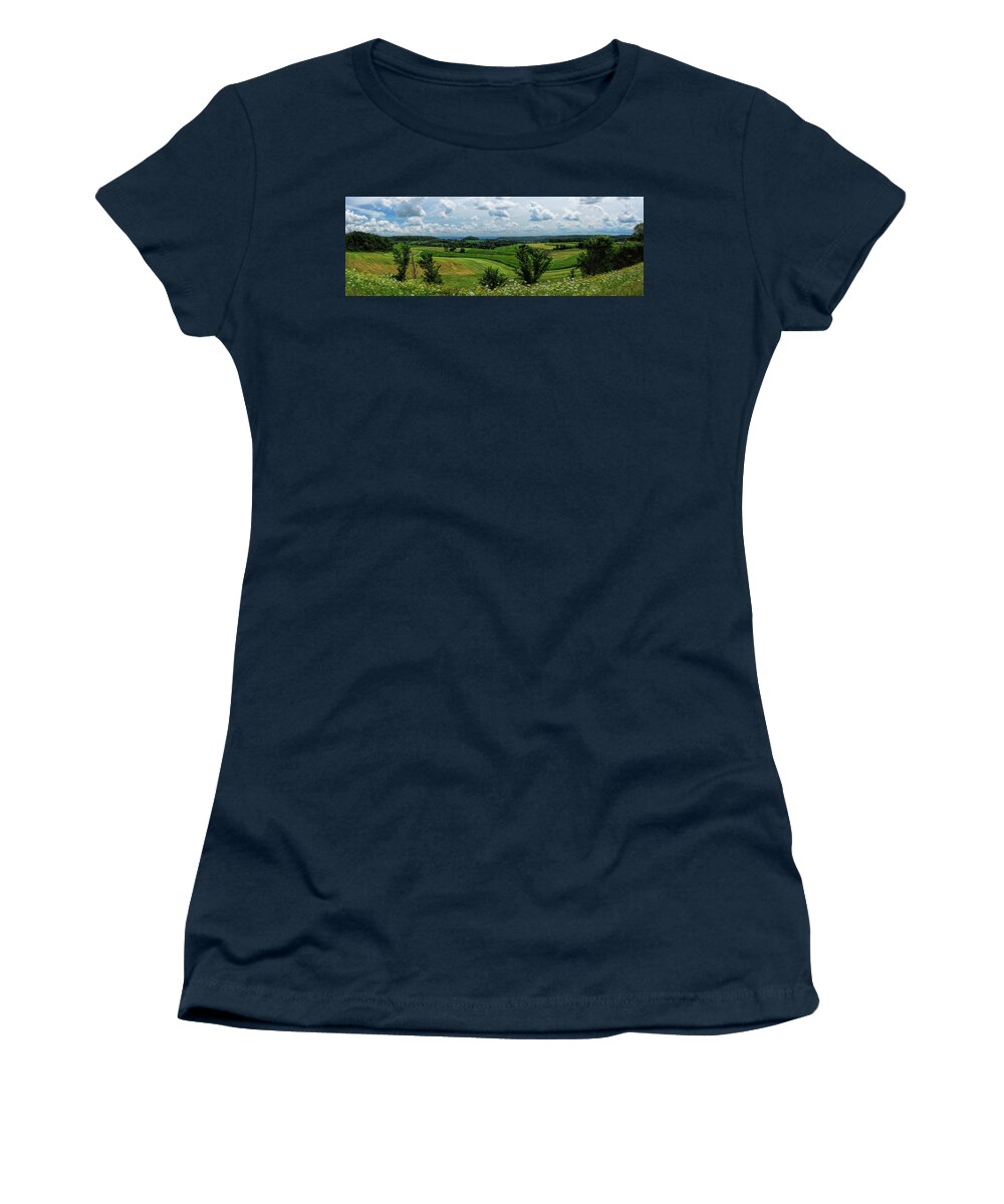 Panorama Women's T-Shirt featuring the photograph Sauk County Farm Country Panoramic by Dale Kauzlaric