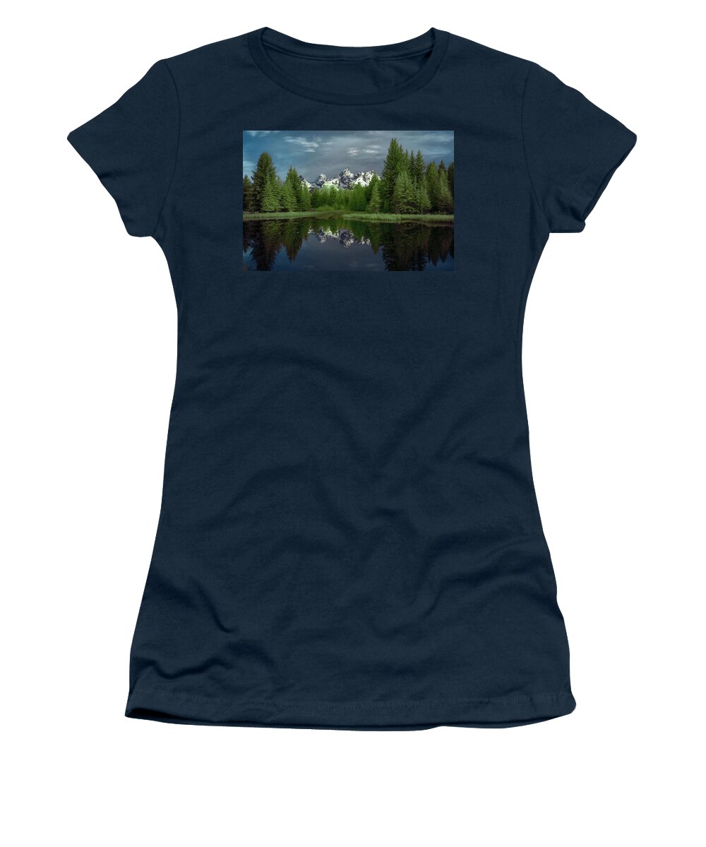 Tetons Women's T-Shirt featuring the photograph Scwabachers Landing in the Tetons by Jon Glaser