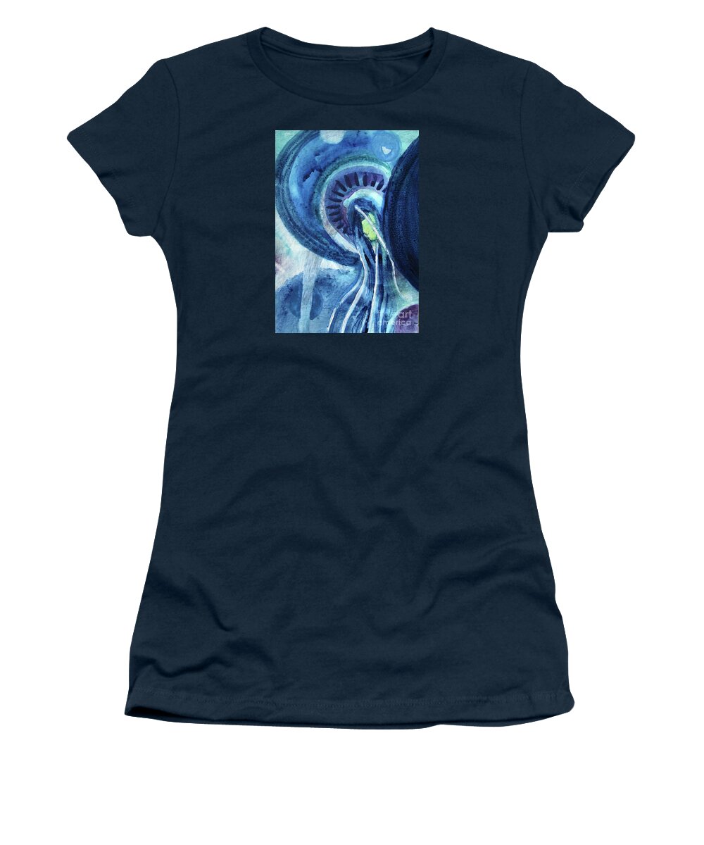 Paintings Women's T-Shirt featuring the painting Sea Creature 3 by Kathy Braud