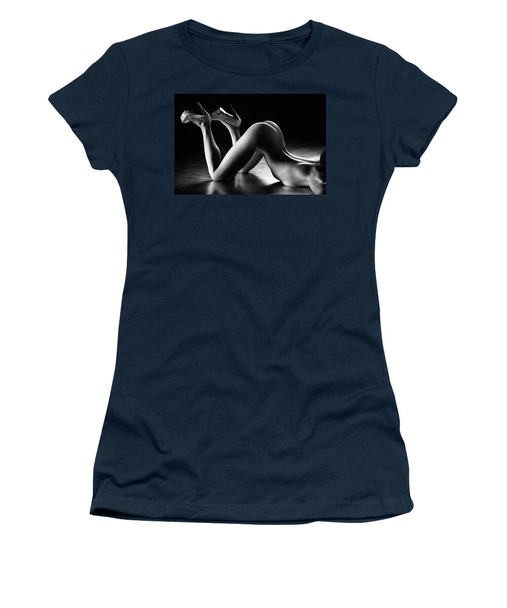 Woman Women's T-Shirt featuring the photograph Sensual nude body curves by Johan Swanepoel